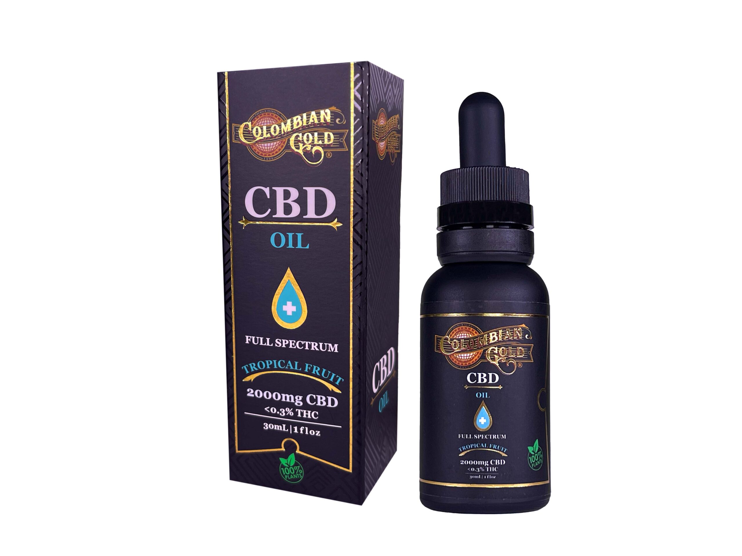 2000mg Full Spectrum Cbd Oil Drops Tropical Fruit Colombian